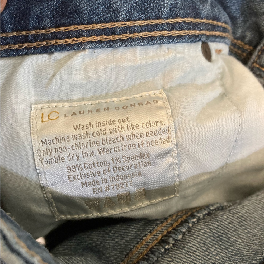 LC Lauren Conrad straight leg mid rise jeans size 12 - Picture 5 of 5